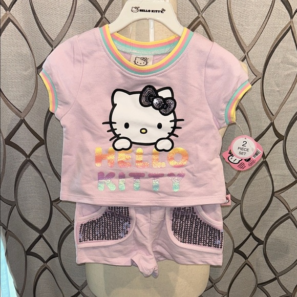 NEW Hello Kitty Toddler Set - Light Purple Rainbow Sequins Size 2T - Picture 1 of 7
